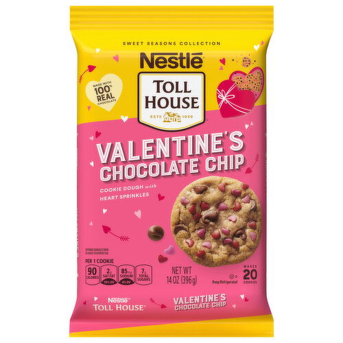 Toll House Cookie Dough, with Heart Sprinkles, Valentine's Chocolate Chip