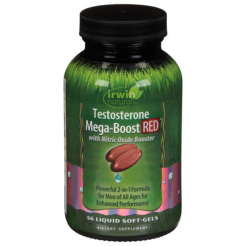 Irwin Naturals Testosterone Mega-Boost Red, Liquid Soft-Gels