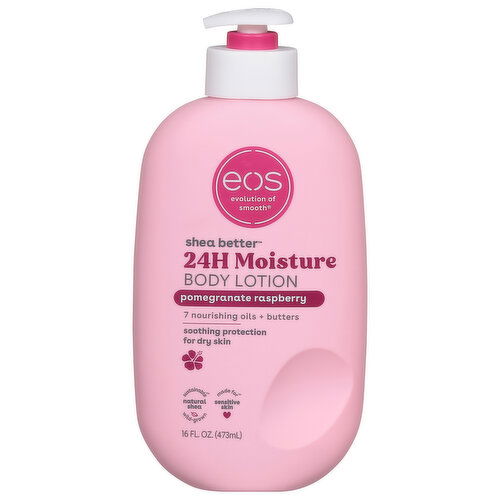 EOS Shea Better Body Lotion, 24H Moisture, Pomegranate Raspberry