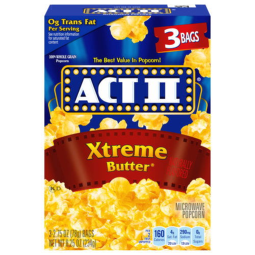 Act II Microwave Popcorn, Xtreme Butter