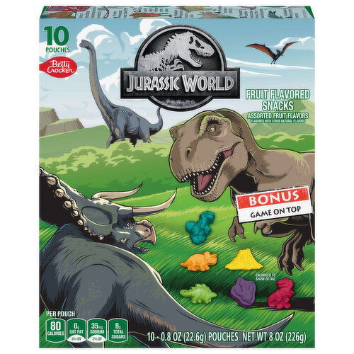 Betty Crocker Fruit Flavored Snacks, Assorted, Jurassic World