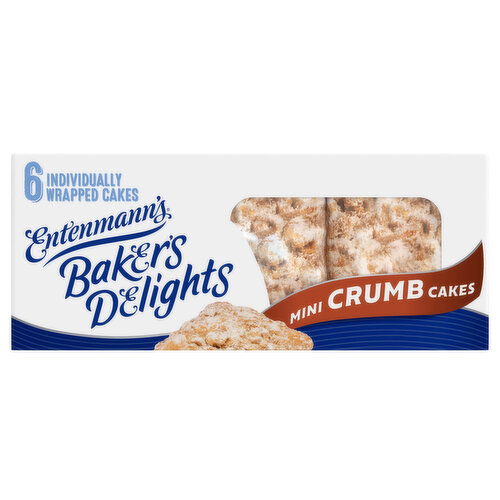 Entenmann's Baker's Delights Cinnamon Sugar Mini Crumb Cakes, 6 packs, 12.25 oz