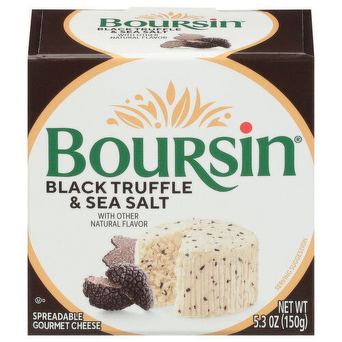 Boursin Spreadable Cheese, Gourmet, Black Truffle & Sea Salt