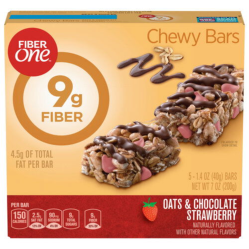 Fiber One Chewy Bars, Oats & Chocolate Strawberry