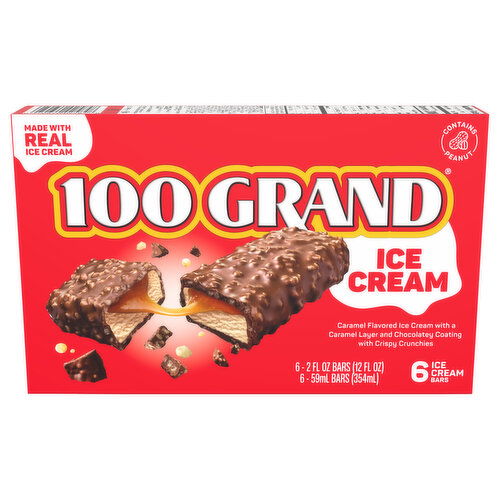 100 Grand Ice Cream Bars, Caramel Flavored