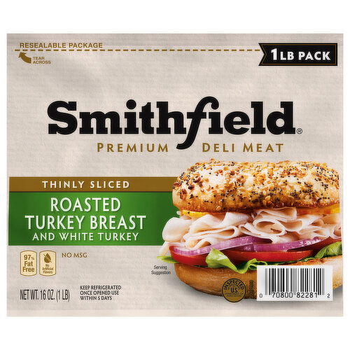 Smithfield Thinly Sliced Roasted Turkey Breast and White Turkey