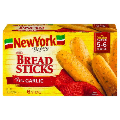 New York Bakery Bread Sticks, with Real Garlic, The Original