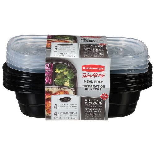 Rubbermaid Take Alongs Meal Prep, Black, 4.7 Cup