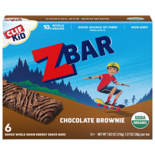 Zbar Energy Snack Bars, Whole Grain, Baked, Chocolate Brownie