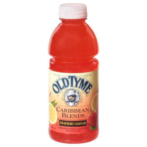 Old Tyme Caribbean Blends Juice Cocktail, Premium, Strawberry Lemonade