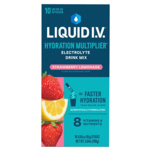 Liquid I.V. Hydration Multiplier Electrolyte Drink Mix, Strawberry Lemonade