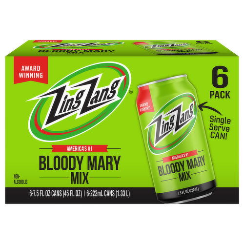 Zing Zang Bloody Mary Mix, Non-Alcoholic, 6 Pack