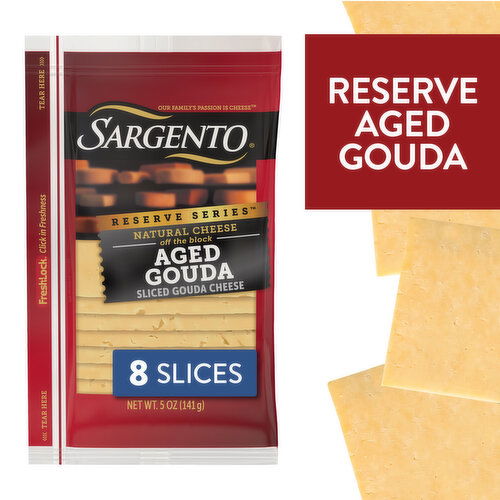 SARGENTO Reserve Series Sargento® Reserve Series™ Sliced Aged Gouda Natural Cheese,  8 Slices