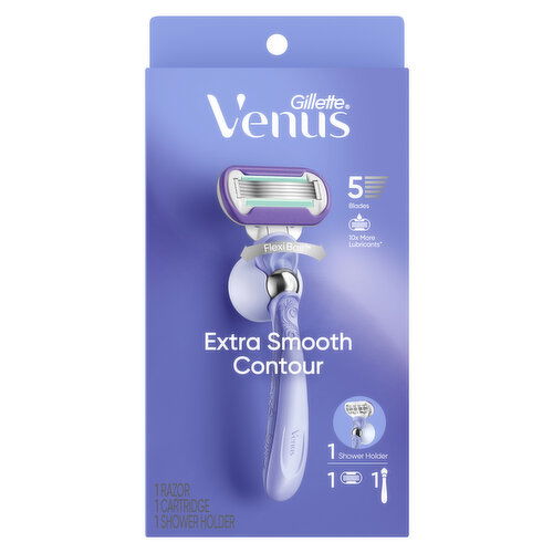 Venus Extra Smooth Contour Women's Razor, 1 Blade Refill + Shower Holder