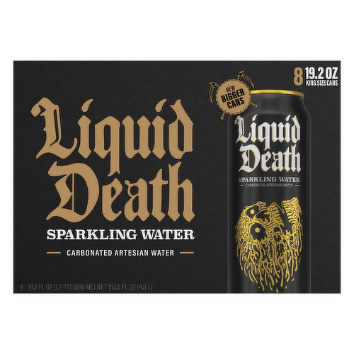 Liquid Death Sparkling Water, King Size Cans