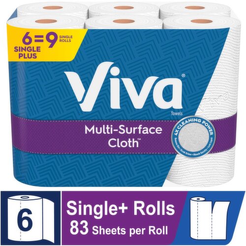 Viva Multi-Surface Cloth 2-Ply Choose-A-Sheet Single Plus Rolls Towels