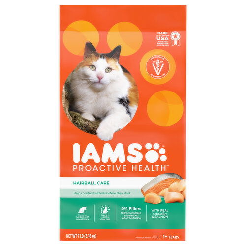 IAMS Proactive Health Hairball Care Premium with Real Chicken & Salmon Cat Nutrition