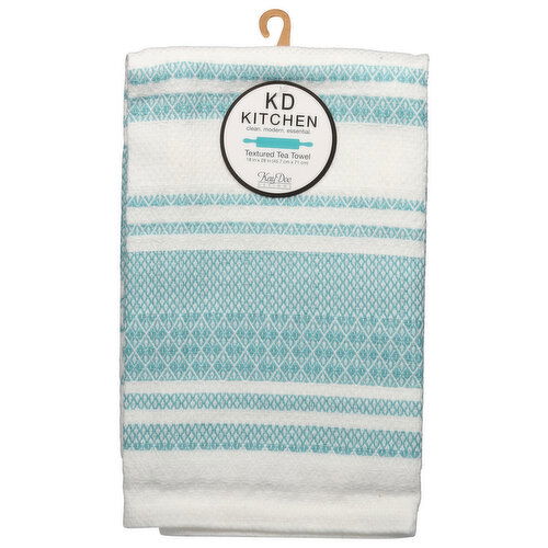 KD Kitchen Tea Towel, Textured, Aqua Haze