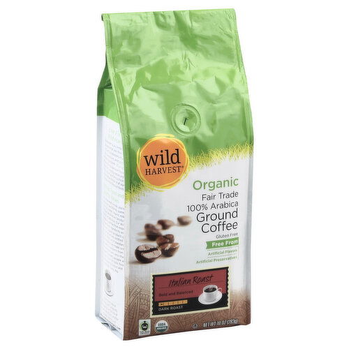 Wild Harvest Coffee, Ground, 100% Arabica, Dark Roast, Organic, Italian Roast