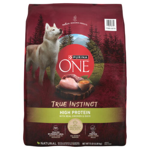 Purina One True Instinct Dog Food, Natural, with Real Chicken & Duck, High Protein, Adult