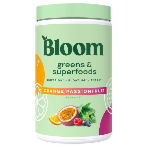 Bloom Greens & Superfoods, Orange Passionfruit Flavored