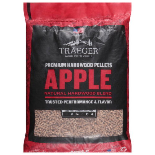 Traeger Hardwood Pellets, Premium, Apple