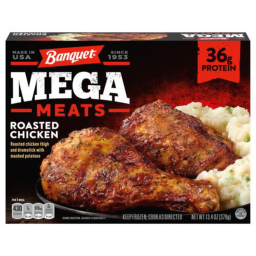 Banquet Mega Meats Mega Meats Frozen Meal, Cowboy Chicken with Homestyle Mashed Potatoes