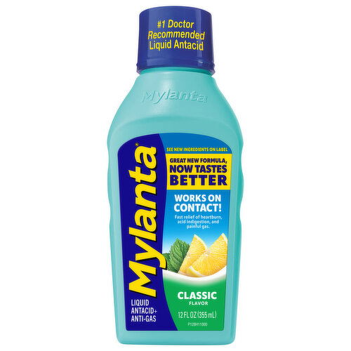 Mylanta Antacid + Anti-Gas, Liquid, Classic Flavor