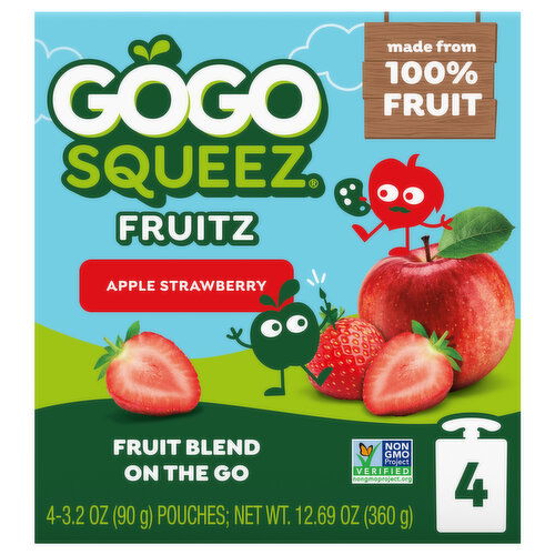 GoGo Squeez On The Go Apple Strawberry Fruit Blend