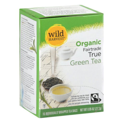 Wild Harvest Green Tea, Organic, True, Bags