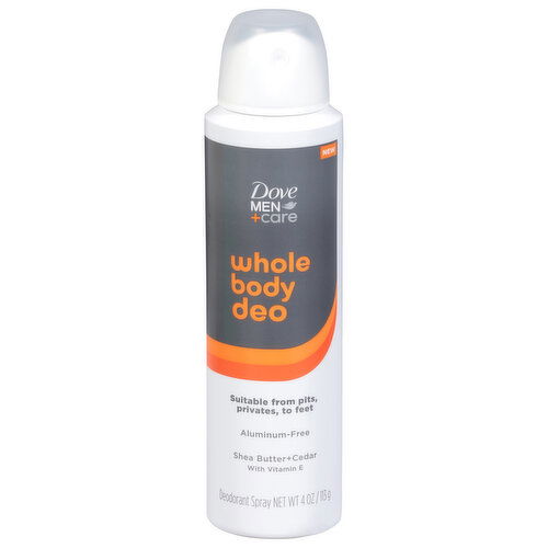 Dove Men + Care Deodorant Spray, Whole Body, Shea Butter + Cedar