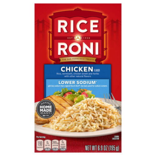 Rice-A-Roni Food Mix, Lower Sodium, Chicken Flavor