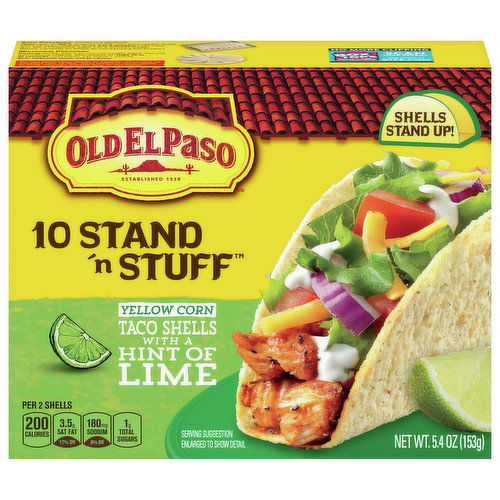 Old El Paso Taco Shells, Hint of Lime, Yellow Corn