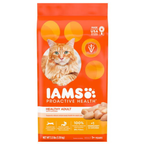 IAMS Proactive Health Cat Nutrition, Premium, Healthy Adult, with Chicken, Adult (1+ Years)