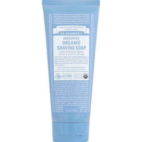 Dr. Bronner's Shaving Gel, Organic, Unscented