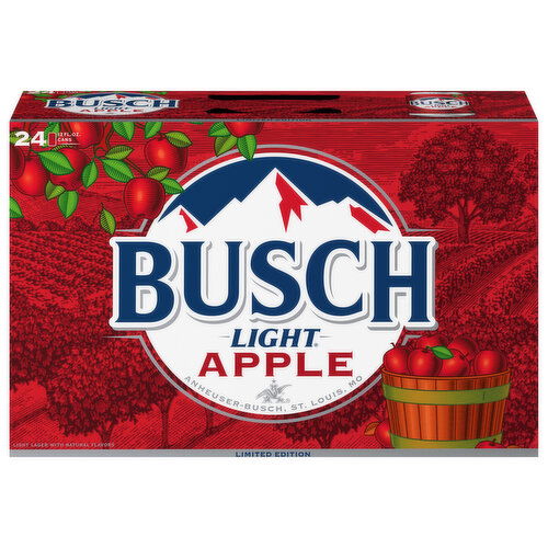 Busch Light Beer, Lager, Apple