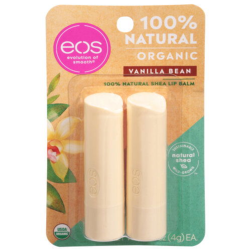 EOS Lip Balm, Organic, Vanilla Bean, 100% Natural