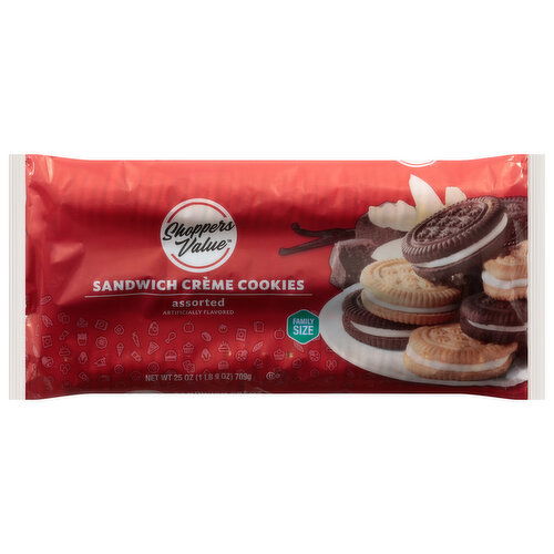 Shoppers Value Sandwich Creme Cookies, Assorted, Family Size