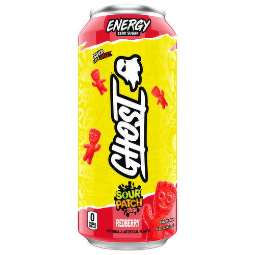 Ghost Energy Drink, Zero Sugar, Redberry, Sour Patch Kids
