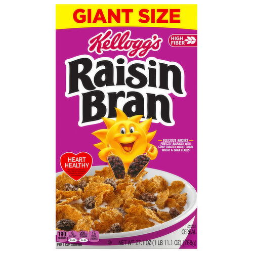 Raisin Bran Cereal, High Fiber, Giant Size