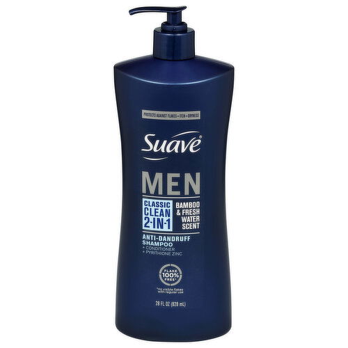 Suave Professionals Shampoo + Conditioner, Anti Dandruff, 2-in-1, Classic Clean, Men