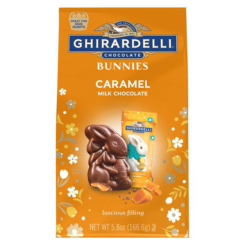 Ghirardelli Milk Chocolate, Caramel, Bunnies