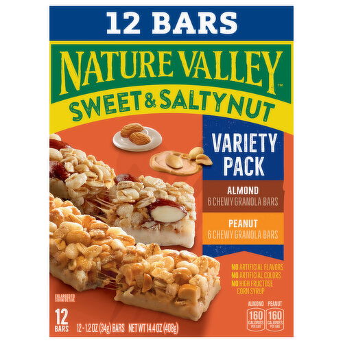 Nature Valley Granola Bars, Chewy, Almond, Peanut, Variety Pack