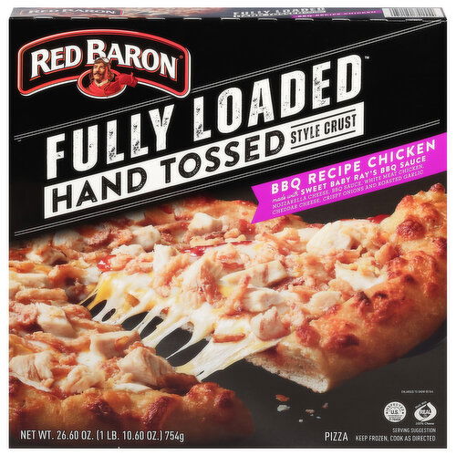 Red Baron Fully Loaded Pizza, Hand Tossed Style Crust, BBQ Recipe Chicken