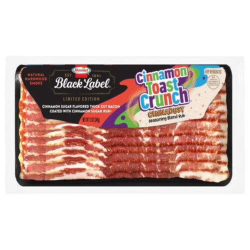 Hormel Black Label Bacon, Thick Cut, Cinnamon Sugar Flavored