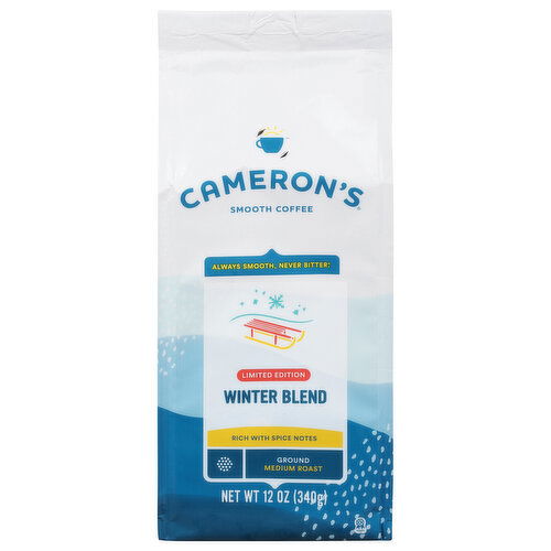 Cameron's Coffee, Smooth, Ground, Medium Roast, Winter Blend