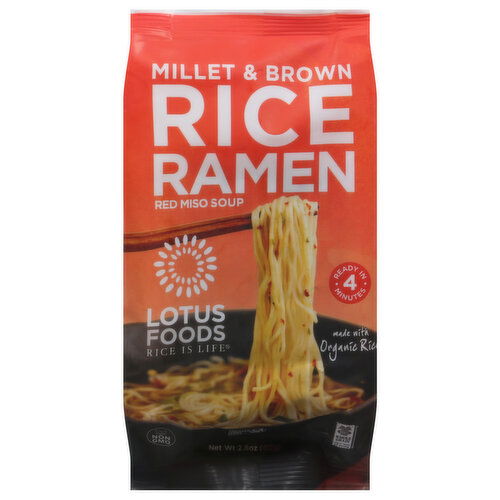 Lotus Foods Rice Ramen Red Miso Soup, Millet & Brown
