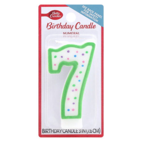 Betty Crocker Birthday Candle, Numeral 7, 3 Inch