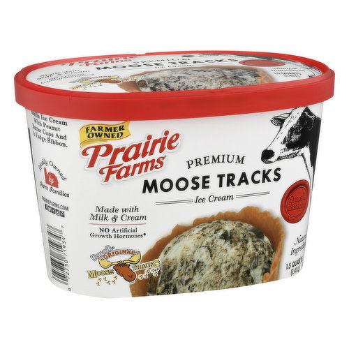 Prairie Farms Ice Cream, Premium, Moose Tracks