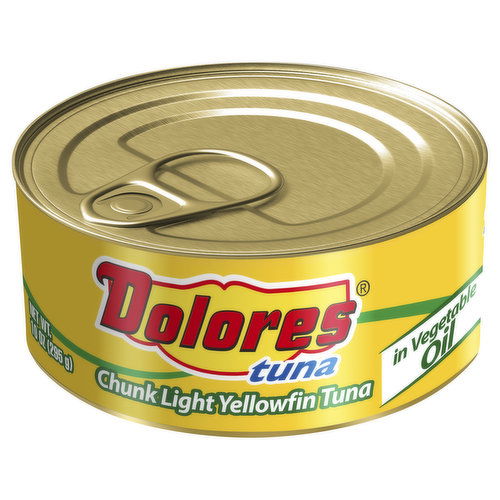 Dolores Yellowfin Tuna, Chunk Light, in Vegetable Oil